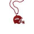 Maroon Football Helmet Medallion Beads